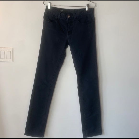 Gucci Black Straight Leg Skinny Denim Jeans 44 - Picture 2 of 10